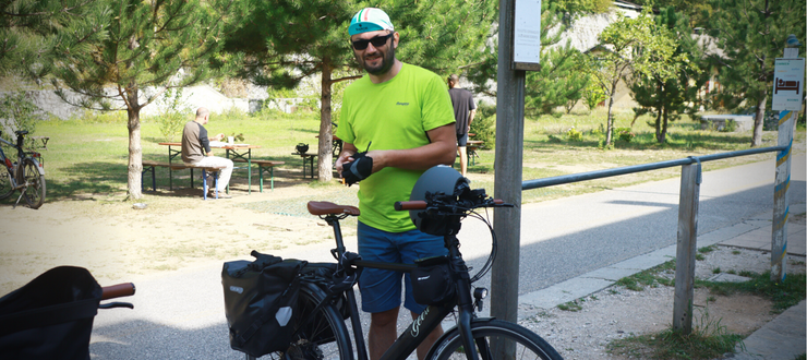 Karl auf seiner E-Bike-Tour nach Italien